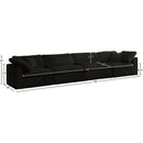 Meridian Cozy Black Velvet Comfort Modular Sofa IMAGE 8