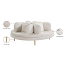 Manufacturer Color_Cream -- Circlet Cream Velvet Upholstered Roundabout Sofa IMAGE 10