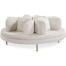  Manufacturer Color_Cream -- Circlet Cream Velvet Upholstered Roundabout Sofa IMAGE 1