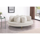  Manufacturer Color_Cream -- Circlet Cream Velvet Upholstered Roundabout Sofa IMAGE 2