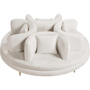  Manufacturer Color_Cream -- Circlet Cream Velvet Upholstered Roundabout Sofa IMAGE 3