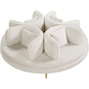  Manufacturer Color_Cream -- Circlet Cream Velvet Upholstered Roundabout Sofa IMAGE 4