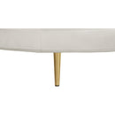  Manufacturer Color_Cream -- Circlet Cream Velvet Upholstered Roundabout Sofa IMAGE 5