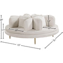  Manufacturer Color_Cream -- Circlet Cream Velvet Upholstered Roundabout Sofa IMAGE 9