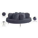  Manufacturer Color_Grey -- Circlet Grey Velvet Upholstered Roundabout Sofa IMAGE 10