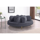  Manufacturer Color_Grey -- Circlet Grey Velvet Upholstered Roundabout Sofa IMAGE 2