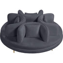  Manufacturer Color_Grey -- Circlet Grey Velvet Upholstered Roundabout Sofa IMAGE 3