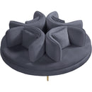  Manufacturer Color_Grey -- Circlet Grey Velvet Upholstered Roundabout Sofa IMAGE 4