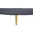  Manufacturer Color_Grey -- Circlet Grey Velvet Upholstered Roundabout Sofa IMAGE 5