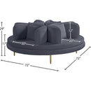  Manufacturer Color_Grey -- Circlet Grey Velvet Upholstered Roundabout Sofa IMAGE 9