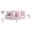  Manufacturer Color_Pink -- Circlet Pink Velvet Upholstered Roundabout Sofa IMAGE 10