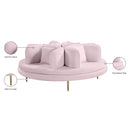 Meridian Circlet Pink Velvet Round Sofa Settee IMAGE 10