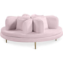  Manufacturer Color_Pink -- Circlet Pink Velvet Upholstered Roundabout Sofa IMAGE 1