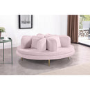  Manufacturer Color_Pink -- Circlet Pink Velvet Upholstered Roundabout Sofa IMAGE 2