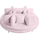  Manufacturer Color_Pink -- Circlet Pink Velvet Upholstered Roundabout Sofa IMAGE 3