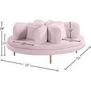  Manufacturer Color_Pink -- Circlet Pink Velvet Upholstered Roundabout Sofa IMAGE 9