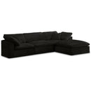 Manufacturer Color_Black -- Meridian Cozy Fabric 4 pc Sectional IMAGE 1