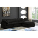  Manufacturer Color_Black -- Meridian Cozy Fabric 4 pc Sectional IMAGE 2
