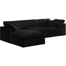  Manufacturer Color_Black -- Meridian Cozy Fabric 4 pc Sectional IMAGE 3