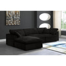  Manufacturer Color_Black -- Meridian Cozy Fabric 4 pc Sectional IMAGE 4