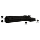 Meridian Cozy Black Velvet Comfort Modular Sectional IMAGE 12