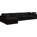  Manufacturer Color_Black -- Meridian Cozy Fabric 5 pc Sectional IMAGE 3
