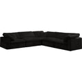 Meridian Cozy Fabric 5 pc Sectional 634Black-Sec5C IMAGE 1