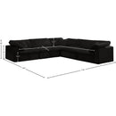  Manufacturer Color_Black -- Meridian Cozy Fabric 5 pc Sectional IMAGE 7