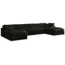  Manufacturer Color_Black -- Meridian Cozy Fabric 6 pc Sectional IMAGE 1