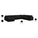  Manufacturer Color_Black -- Meridian Cozy Fabric 7 pc Sectional IMAGE 9