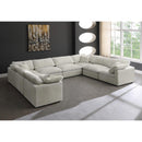  Manufacturer Color_Cream -- Cozy 158" Cream Velvet Upholstered Overstuffed Fiber Filled Comfort 8 pc Modular Sectional IMAGE 2