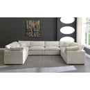  Manufacturer Color_Cream -- Cozy 158" Cream Velvet Upholstered Overstuffed Fiber Filled Comfort 8 pc Modular Sectional IMAGE 3