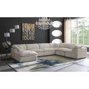 Manufacturer Color_Cream -- Cozy 158" Cream Velvet Upholstered Overstuffed Fiber Filled Comfort 7 pc Modular Sectional IMAGE 2