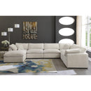  Manufacturer Color_Cream -- Cozy 158" Cream Velvet Upholstered Overstuffed Fiber Filled Comfort 7 pc Modular Sectional IMAGE 3