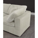  Manufacturer Color_Cream -- Cozy 158" Cream Velvet Upholstered Overstuffed Fiber Filled Comfort 6 pc Modular Sectional IMAGE 5