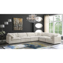  Manufacturer Color_Cream -- Cozy 158" Cream Velvet Upholstered Overstuffed Fiber Filled Comfort 6 pc Modular Sectional IMAGE 2