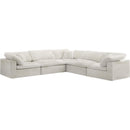 Meridian Cozy Fabric 5 pc Sectional 634Cream-Sec5C IMAGE 1