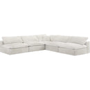 Meridian Cozy Fabric 5 pc Sectional 634Cream-Sec5B IMAGE 1