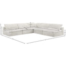 Meridian Cozy Cream Velvet Comfort Modular Sectional IMAGE 5