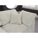  Manufacturer Color_Cream -- Cozy 158" Cream Velvet Upholstered Overstuffed Fiber Filled Comfort 5 pc Modular Sectional IMAGE 9