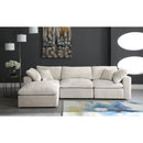  Manufacturer Color_Cream -- Cozy 119" Cream Velvet Upholstered Overstuffed Fiber Filled Comfort 4 pc Modular Sectional IMAGE 5
