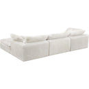  Manufacturer Color_Cream -- Cozy 119" Cream Velvet Upholstered Overstuffed Fiber Filled Comfort 4 pc Modular Sectional IMAGE 8