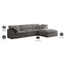 Meridian Cozy Grey Velvet Comfort Modular Sectional IMAGE 12