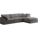 Meridian Cozy Fabric 4 pc Sectional 634Grey-Sec4A IMAGE 1