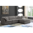  Manufacturer Color_Grey -- Cozy 119" Grey Velvet Upholstered Overstuffed Fiber Filled Comfort 4 pc Modular Sectional IMAGE 2