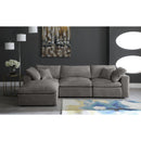  Manufacturer Color_Grey -- Cozy 119" Grey Velvet Upholstered Overstuffed Fiber Filled Comfort 4 pc Modular Sectional IMAGE 5