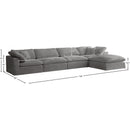 Meridian Cozy Grey Velvet Comfort Modular Sectional IMAGE 11