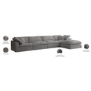 Meridian Cozy Grey Velvet Comfort Modular Sectional IMAGE 12
