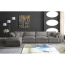  Manufacturer Color_Grey -- Cozy 158" Grey Velvet Upholstered Overstuffed Fiber Filled Comfort 5 pc Modular Sectional IMAGE 6
