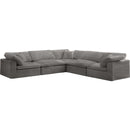 Meridian Cozy Fabric 5 pc Sectional 634Grey-Sec5C IMAGE 1